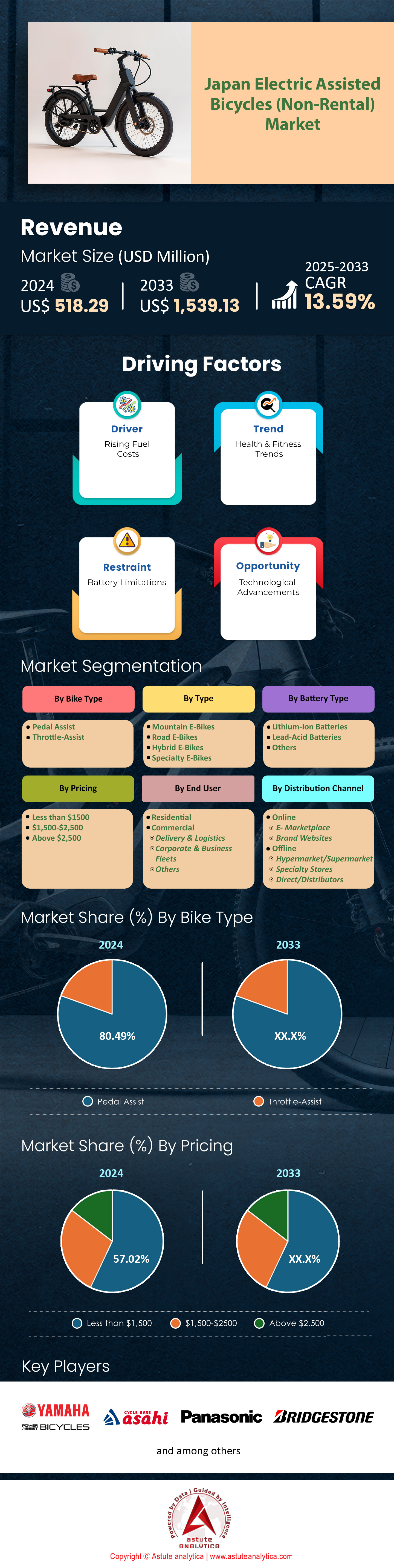 Japan Electric Assisted Bicycles (no alquilado) del mercado